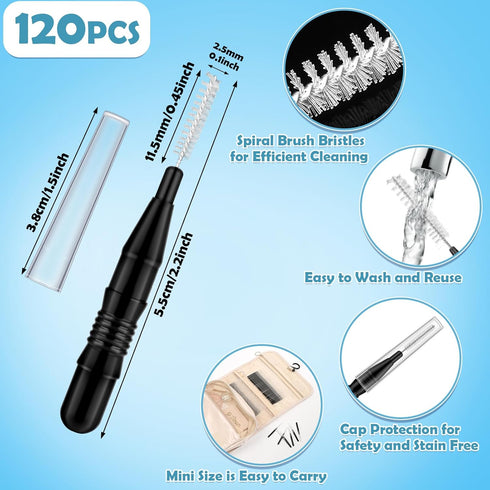 120 Pieces Braces Flossers for Cleaner Interdental Brushes Between Teeth, Toothpick Dental Tooth Flossing with Soft Bristles 360° Bendable Oral De...